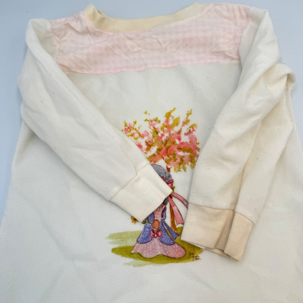 Vtg 70s Girls Nightgown | Blue Bonnet Girl‎ Illustration | Sz 2T | Flawed Charm - Picture 5 of 10